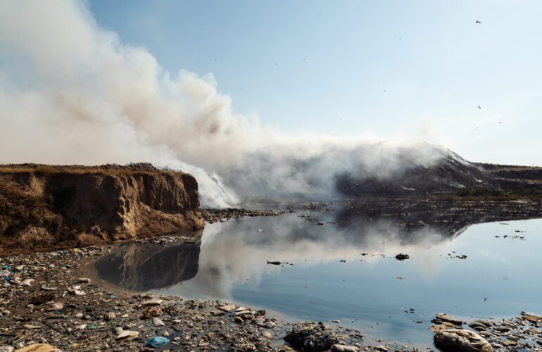 Top Industrial Sectors That Need OCEMS: Textiles, Pharma, Food, and More 23 Toxic pond with trash